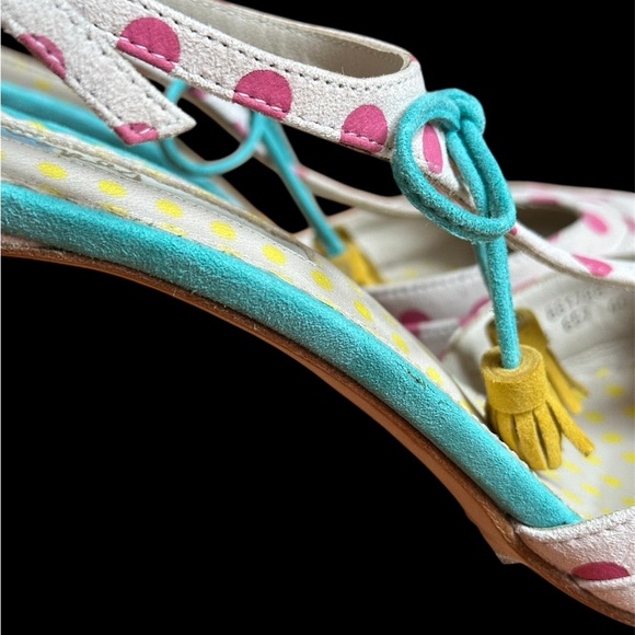 Boden Alice T Strap Suede Leather Polka Dot Pumps Women’s Size 9M Pointed Toe - Picture 7 of 15